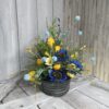 Blue Sunflower Lemon Arrangement