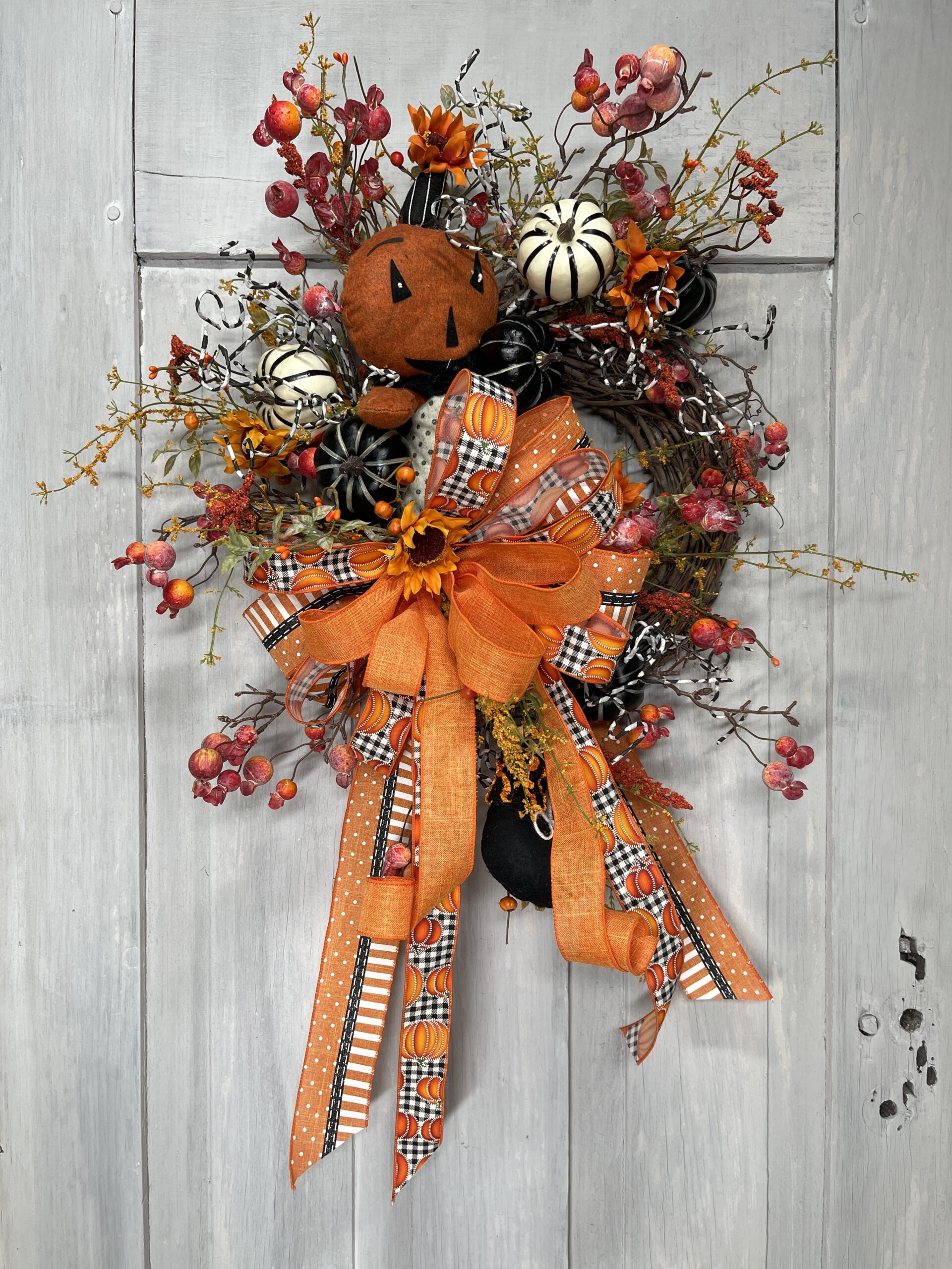 Jack Halloween Floral Wreath