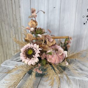 Cottage Pink Pumpkin Arrangement