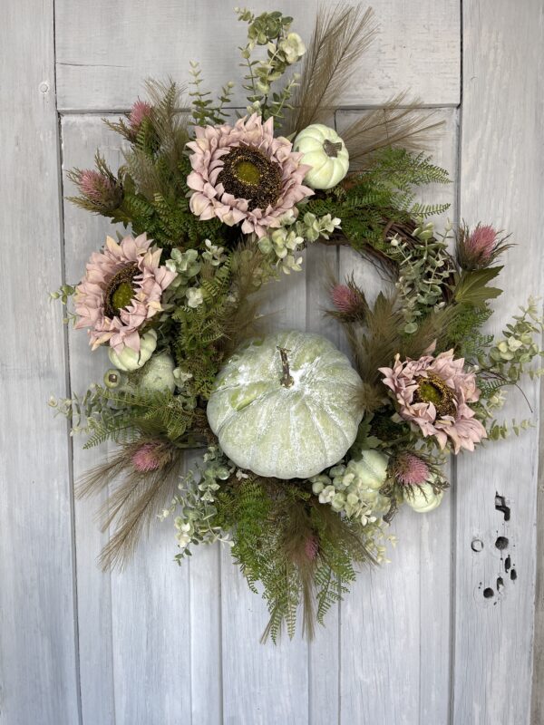 Green Pumpkin Front Door Wreath(