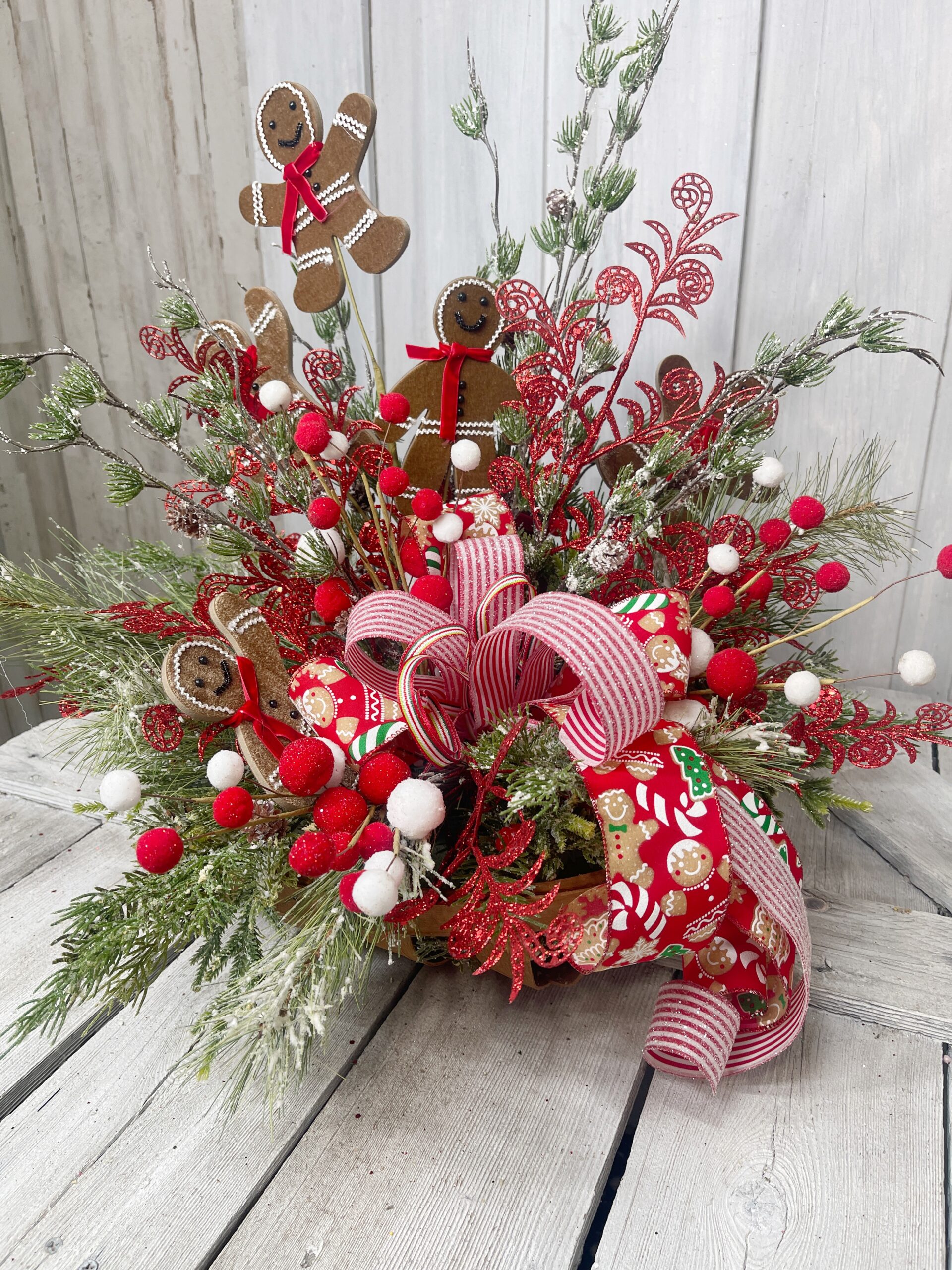Gingerbread Basket Arrangement