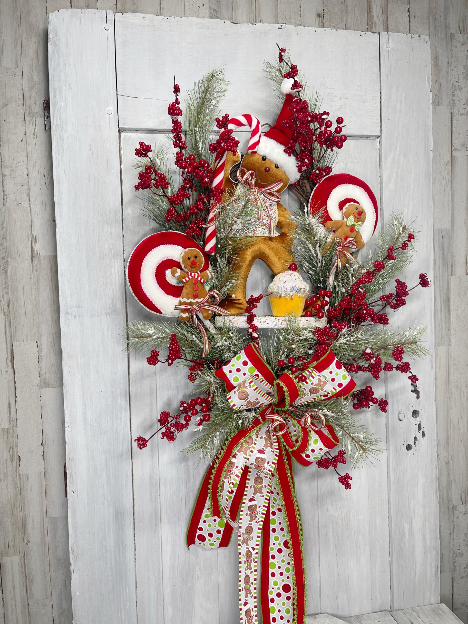 Disco Gingerbread Peppermint Wreath
