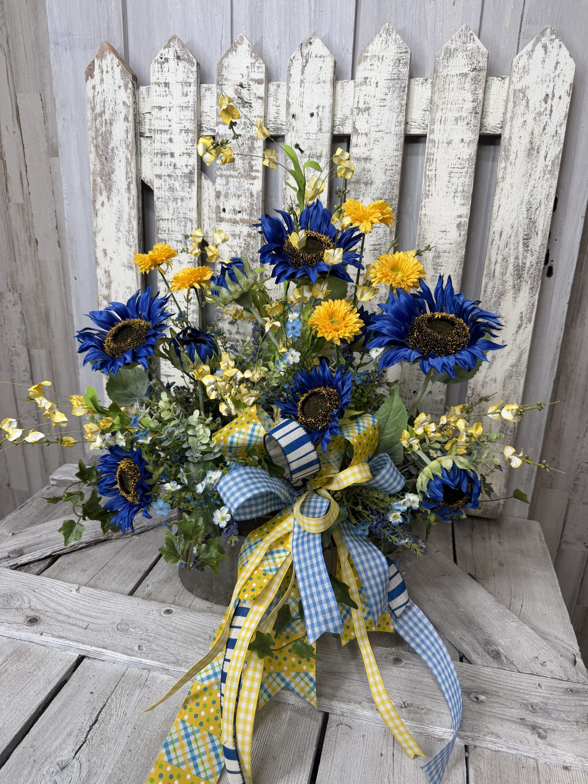 Grace in Blue Sunflower Arrangement