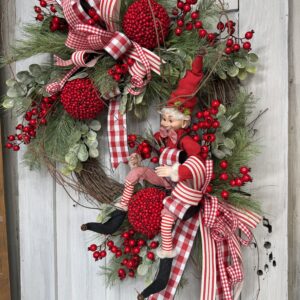 Christmas At the Cottage Elf Wreath
