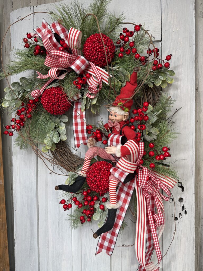 Christmas At the Cottage Elf Wreath